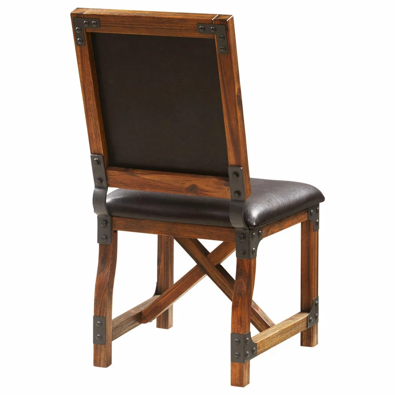 Olliix The Ivan Dining Chair, Chocolate Brown, Faux Leather - Image 3