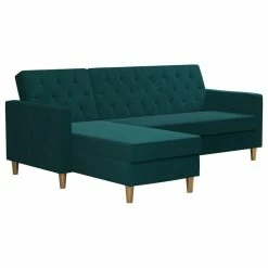 Brimfield & May CosmoLiving By Cosmopolitan Liberty Sectional/Futon, Green Velvet