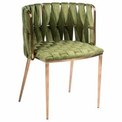 MOD The Eterno Dining Chair, Green And Gold, Velvet