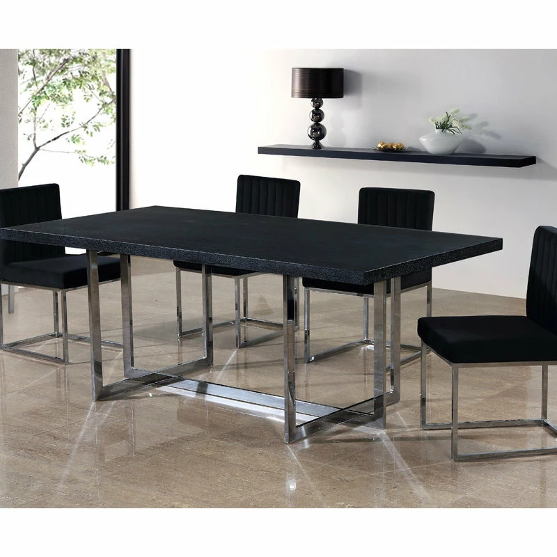 MOD The Dice Dining Chair, Black, Velvet, Chrome Base, Set Of 2 - Image 5