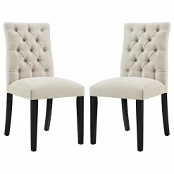 Modway Duchess Fabric Set Of 2 Dining Chair With Beige Finish EEI-3474-BEI