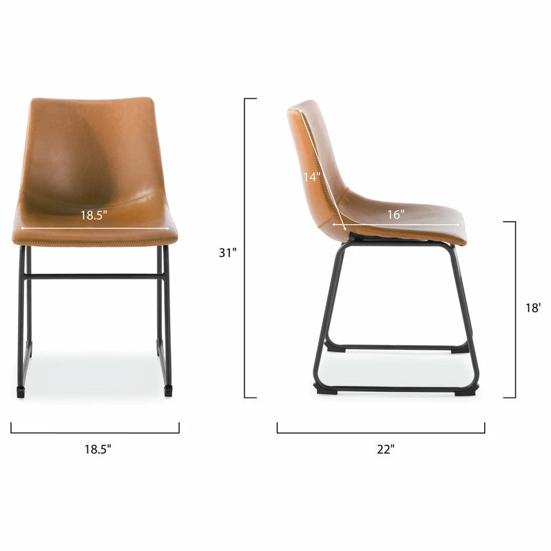 Edgemod Brinley Dining Chair, Set Of 2, Tan - Image 5