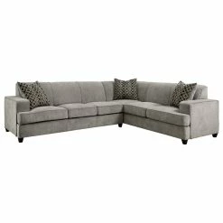 Coaster Home Furnishings Fabric Upholstered L-Shape Sleeper Sectional, Gray