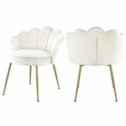 MOD The Perla Dining Chair, Cream, Velvet, Set Of 2