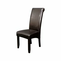 Monsoon Pacific Milan Faux Leather Blue Dining Chairs, Set Of 2, Dark Brown