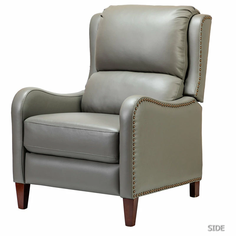 Karat Home Genuine Leather Cigar Recliner With Wingback, Dove