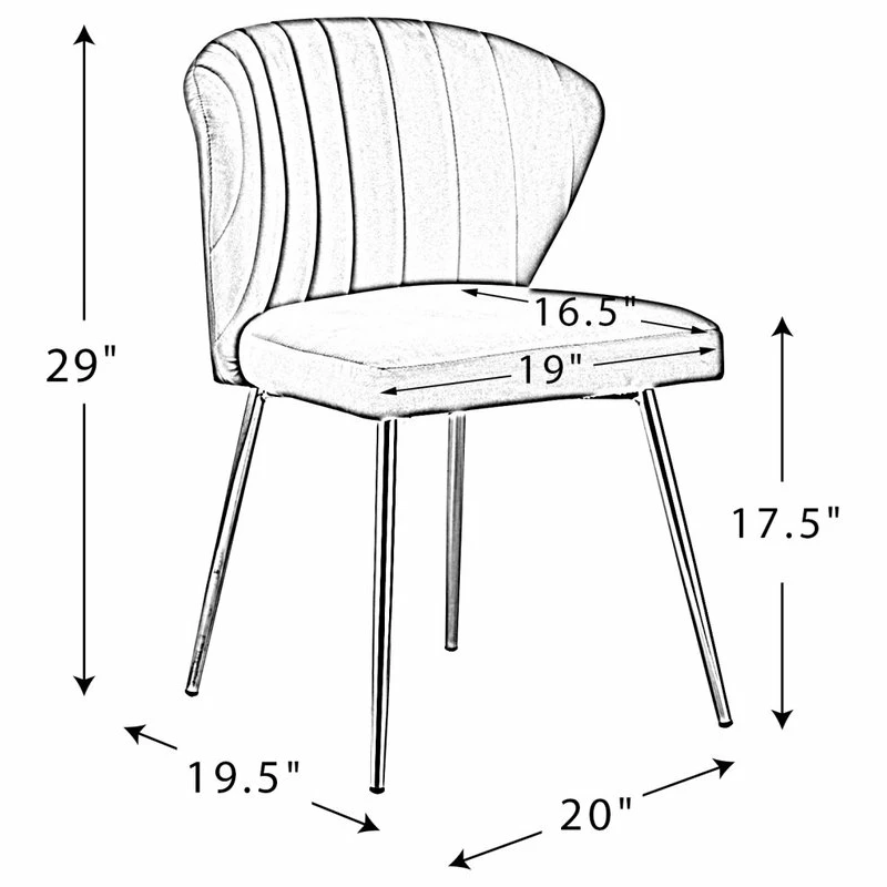 MOD The Audrey Dining Chair, Velvet, Set Of 2, Tan - Image 8