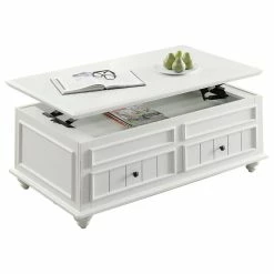 Acme Furniture Natesa Coffee Table With Lift Top, White Washed
