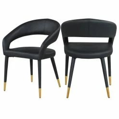MOD The Prescott Dining Chair, Black, Faux Leather