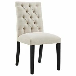 LexMod Duchess Parsons Upholstered Fabric Dining Side Chair, Beige