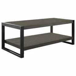 Walker Edison Angelo:HOME 48" Industrial Coffee Table - Charcoal