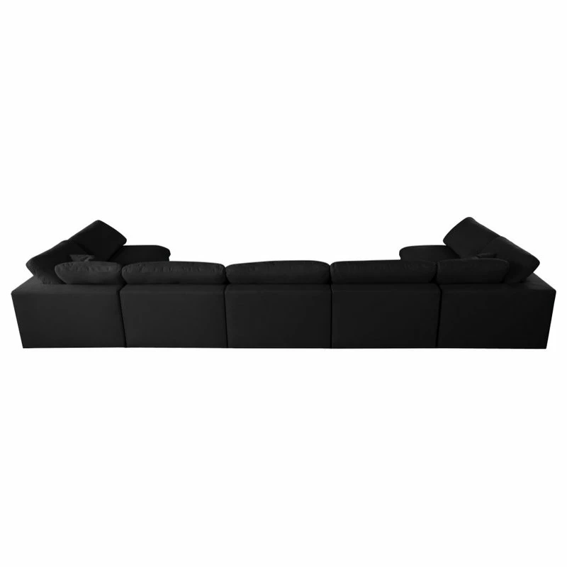 Meridian Furniture Down Modular 4-Seat Sectional, Black, Seating For 7, Armless - Image 4