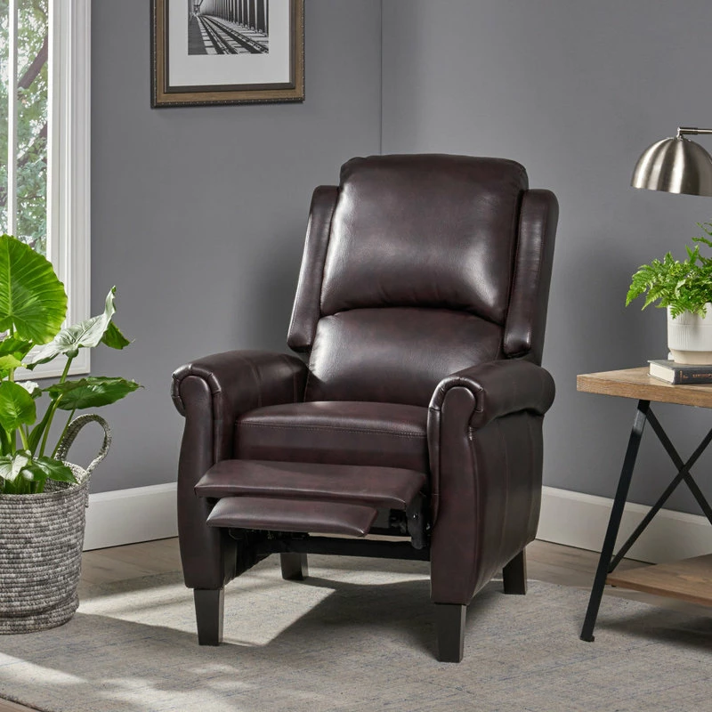 GDFStudio GDF Studio Memphis PU Leather Recliner, Burgundy - Image 3