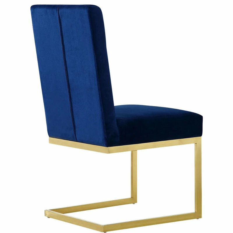 Meridian Furniture Cameron Velvet Dining Chair, Set Of 2, Navy - Image 2