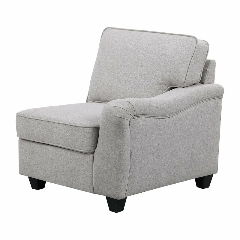 Lilola Home Leo Light Gray Linen Fabric 7Pc Modular L-Shape Sectional Sofa And Ottoman - Image 5