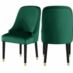MOD The Maisie Dining Chair, Green, Velvet, Set Of 2