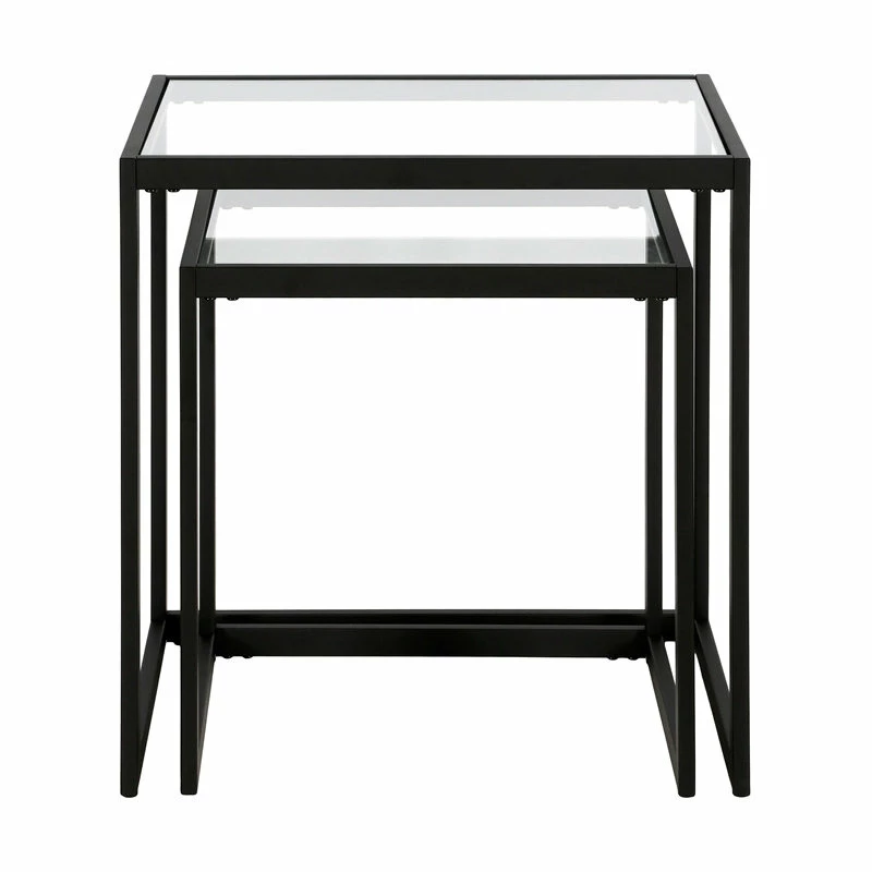 Hudson&Canal Rocco Rectangular Nested Side Table In Blackened Bronze - Image 4
