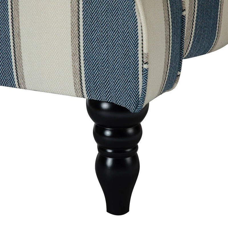 Karat Home Modern Wingback Recliner, Stripe Navy - Image 9