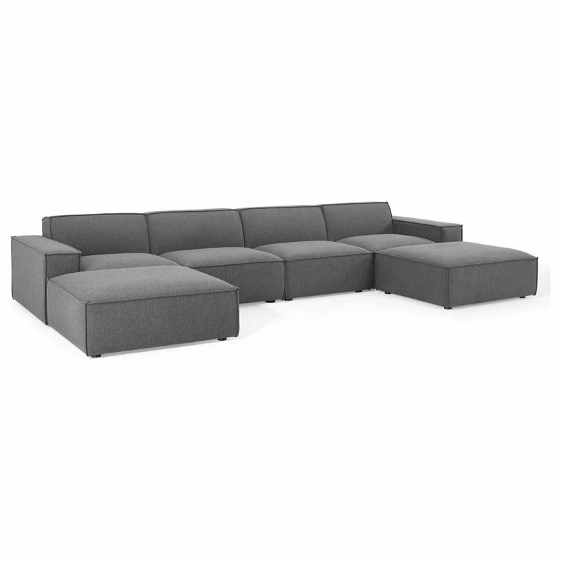 LexMod Restore 6-Piece Sectional Sofa, Charcoal - Image 7