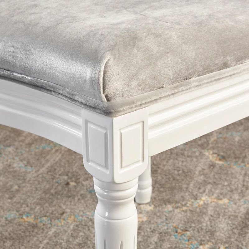 GDFStudio GDF Studio Phinnaeus Contemporary Velvet Dining Chairs (Set Of 2), Horizon Gray/ - Image 5