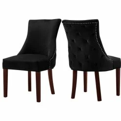 MOD The Splendor Dining Chair, Black, Velvet, Set Of 2