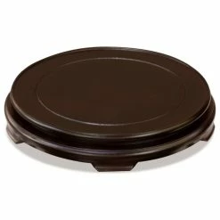 China Furniture And Arts 10 Inch Dark Brown Round Chinese Wooden Stand