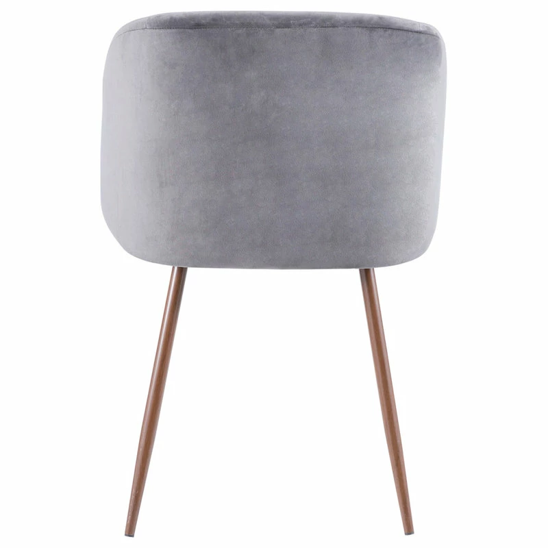 LumiSource Fran Dining Chair, Walnut And Blue Velvet, Set Of 2, Walnut And Gra - Image 4