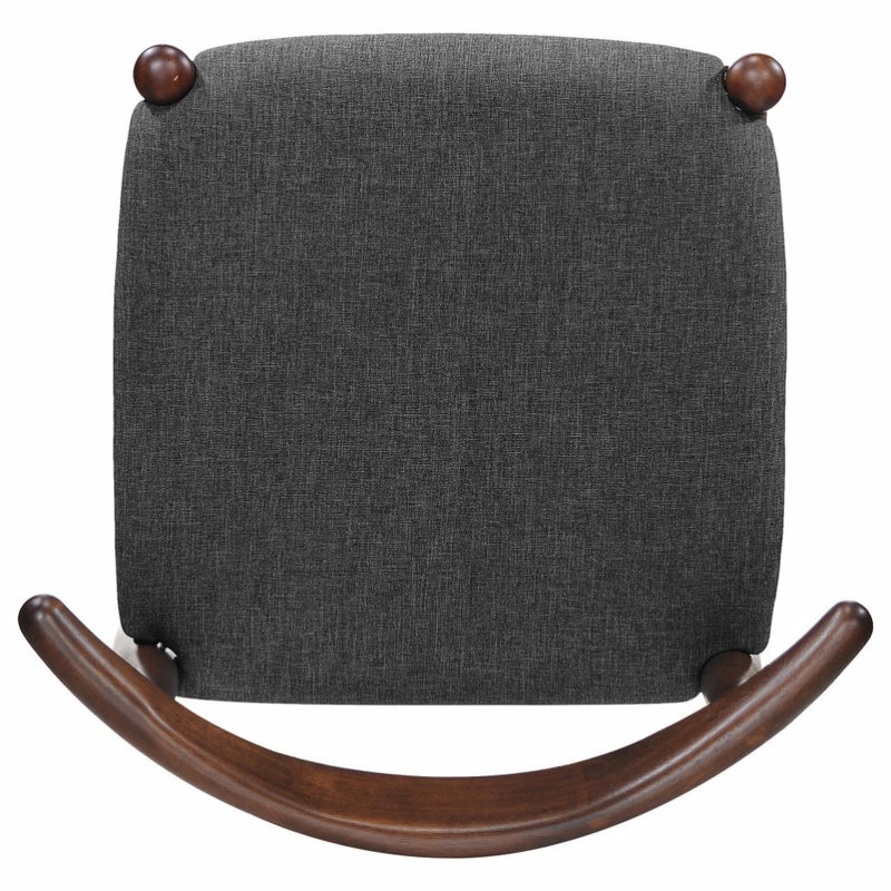 GDFStudio GDF Studio Sandra Mid Century Modern Dining Chairs, Set Of 2, Charcoal/Walnut - Image 4