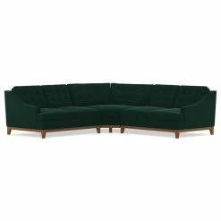 Apt2B Bannister 3-Piece Sectional Sofa, Evergreen Velvet