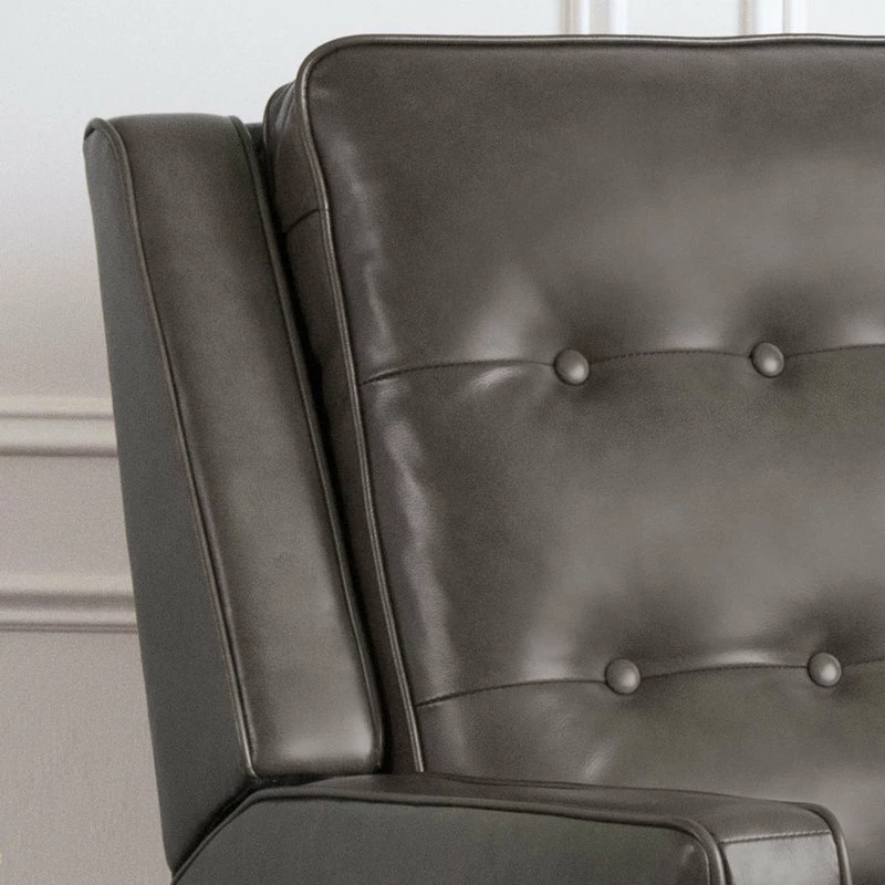 Abbyson Living Hammond Mid-Century Leather Pushback Recliner, Gray - Image 3