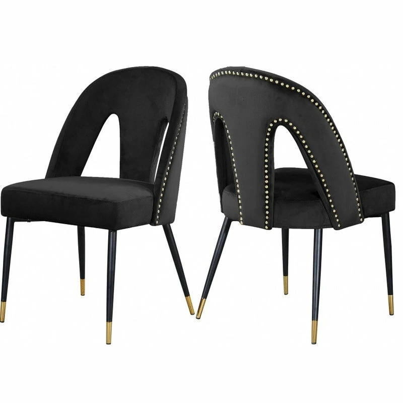 MOD The Roxy Dining Chair, Black, Velvet, Set Of 2