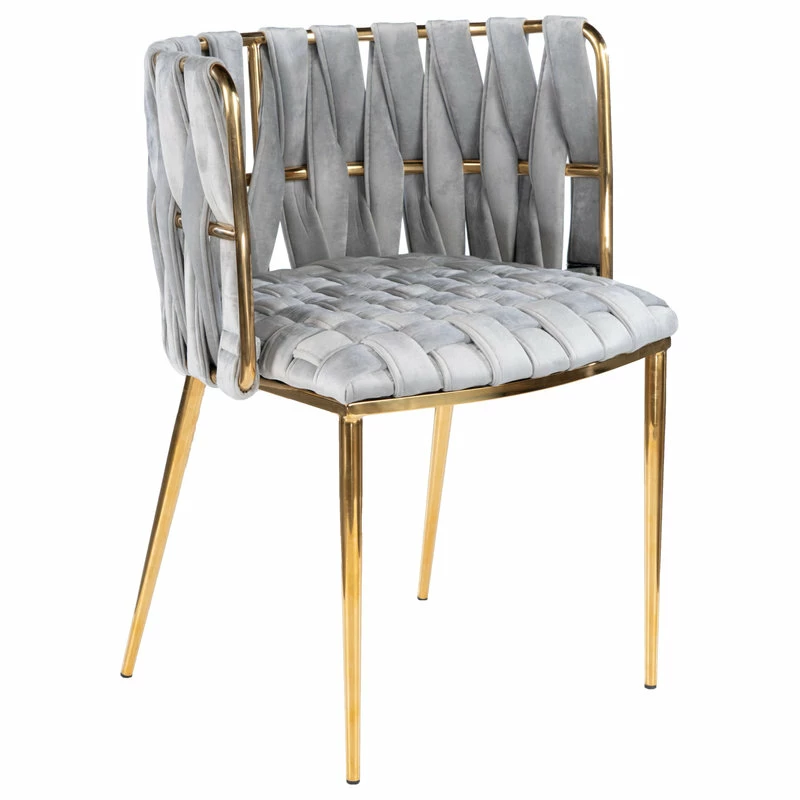 MOD The Eterno Dining Chair, Gray And Gold, Velvet