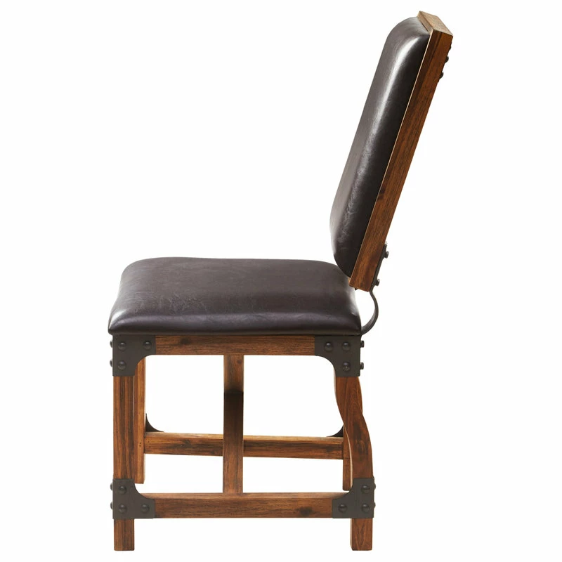 Olliix The Ivan Dining Chair, Chocolate Brown, Faux Leather - Image 2