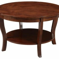 Convenience Concepts American Heritage Round Coffee Table With Shelf