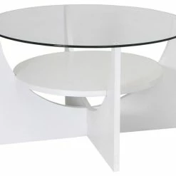 LumiSource U Shaped Coffee Table, White