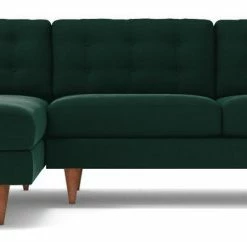 Apt2B Logan 2-Piece Sectional Sofa, Evergreen Velvet, Chaise On Left