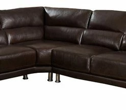 KEMP INTERNATIONAL INC Vivian Leather Craft Sectional, Dark Brown