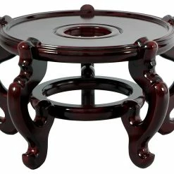 Oriental Furniture Rosewood Fishbowl Stand, Size 10.5" Base Diameter