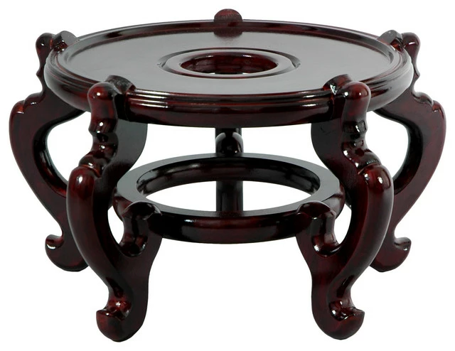 Oriental Furniture Rosewood Fishbowl Stand, Size 10.5" Base Diameter